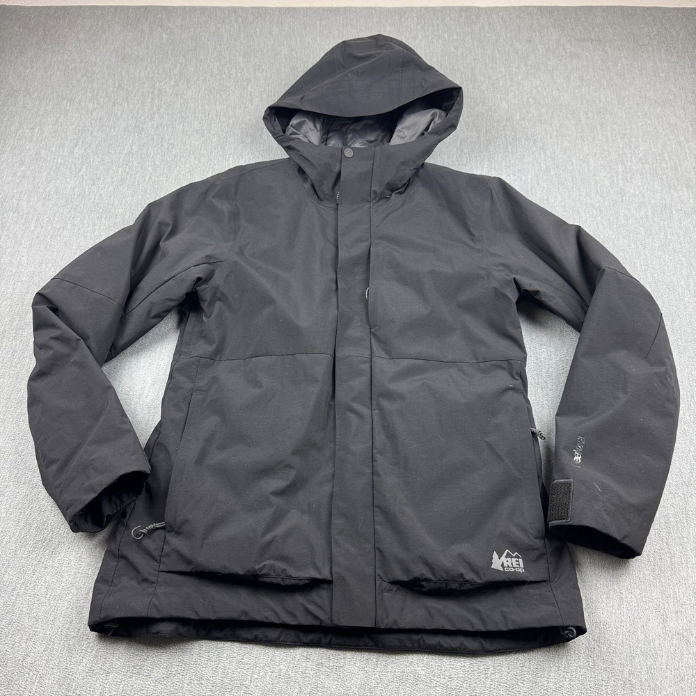 REI Jacket Womens Medium Black Powderbound‎ Peak 2L Insulated Ski Waterproof